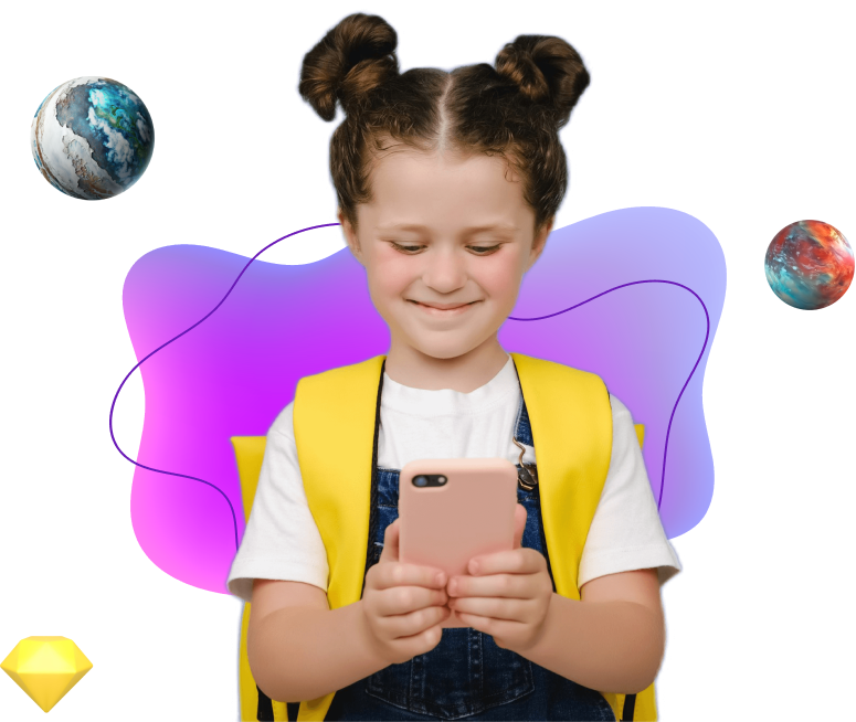 A Girl using a smartphone